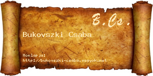 Bukovszki Csaba névjegykártya