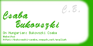 csaba bukovszki business card